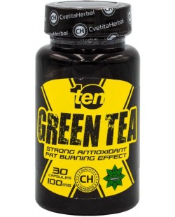 10/ten Green Tea, 100 mg, 30 капсули, Cvetita Herbal