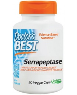 Serrapeptase, 40 000 SPU, 90 капсули, Doctor's Best