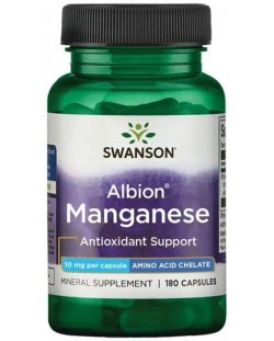 Albion Manganese, 10 mg, 180 капсули, Swanson