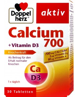Doppelherz Aktiv Calcium 700 + Vitamin D3, 30 таблетки