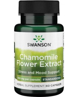 Chamomile Flower Extract, 500 mg, 60 капсули, Swanson