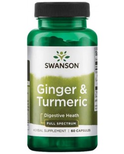 Ginger & Turmeric, 600 mg, 60 капсули, Swanson