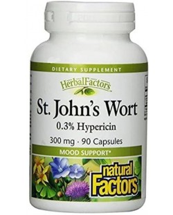 St. John's Wort, 300 mg, 90 капсули, Natural Factors