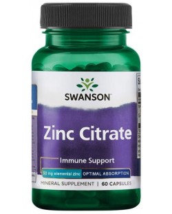 Zinc Citrate, 50 mg, 60 капсули, Swanson