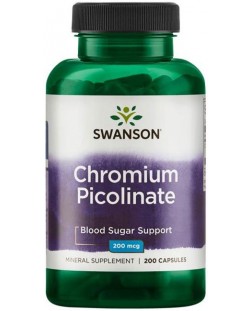 Chromium Picolinate, 200 mcg, 200 капсули, Swanson