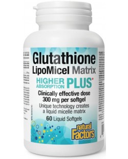 Glutathione LipoMicel Matrix, 300 mg, 60 софтгел капсули, Natural Factors