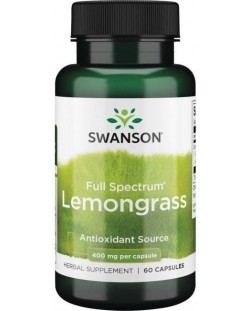 Full Spectrum Lemongrass, 400 mg, 60 капсули, Swanson