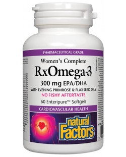RX Omega-3 Woman's Complete, 1035 mg, 60 софтгел капсули, Natural Factors