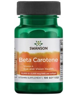 Beta Carotene, 3000 mcg, 100 меки капсули, Swanson