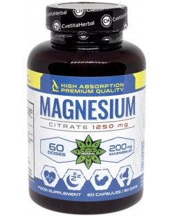 Magnesium Citrate, 1250 mg, 60 капсули, Cvetita Herbal