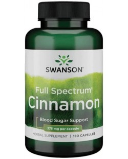 Full Spectrum Cinnamon, 375 mg, 180 капсули, Swanson