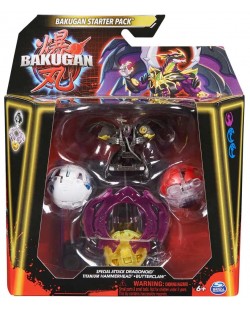 Игрален комплект Bakugan - Special Attack, Dragonoid Titanium, Hammehrad,, Butterclaw