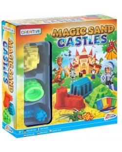 Игрален комплект Grafix - Магически пясък с формички, Замък, асортимент