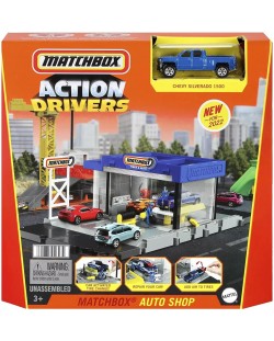 Игрален комплект Matchbox Action Drivers - Автомивка, с количка