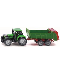 Метална количка Siku Agriculture - Трактор Deutz с ремарке