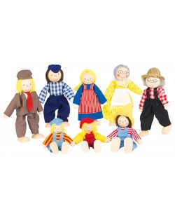 Игрален комплект Goki - Гъвкави кукли, Фермерско семейство ІІ