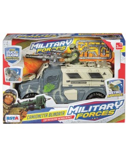 Игрален комплект RS Toys - Бронирана кола с войник, със звуци и светлини