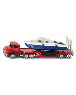 Метална играчка Siku Super - Камион с ремарке и лодка