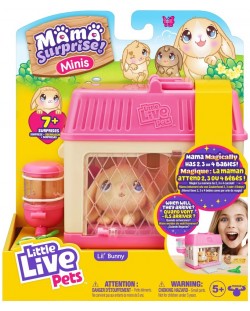 Игрален комплект Moose Little Live Pets - Къщичка със зайче с бебета и изненади