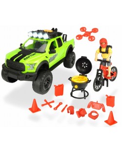 Игрален комплект Dickie Toys Playlife - Сет с джип, велосипед и барбекю, 25 cm