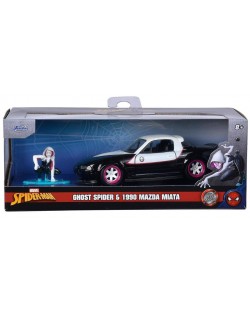 Игрален комплект Jada Toys - Ghost Spider с 1990 Mazda Miata, 1:32