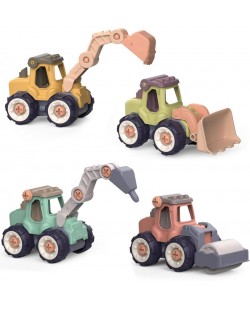 Игрален комплект Raya Toys - Строителни машини с отвертка