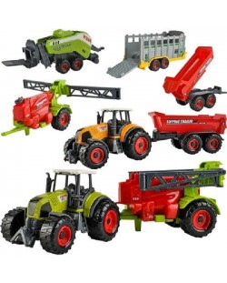 Игрален комплект Iso Trade - Фермерски машини, 6 броя