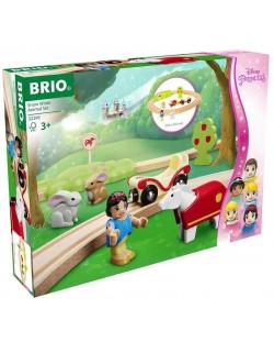 Игрален комплект Brio - Снежанка с животни, релси и влак