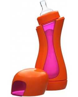 Бебешка бутилка iiamo home - Оранжево и лилаво, 380 ml