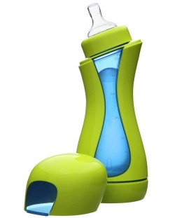 Бебешка бутилка iiamo home - Зелено и синьо, 380 ml
