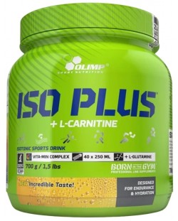 Iso Plus + L-Carnitine, студен чай, 700 g, Olimp