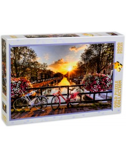 Пъзел Gold Puzzle от 1000 части - Изгрев в Амстердам