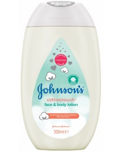 Бебешки лосион за лице и тяло Johnson's cotton touch, 300 ml