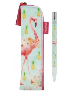 Комплект химикалка с несесер Santoro - Flamingos