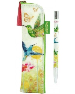 Комплект химикалка с несесер Santoro - Hummingbirds
