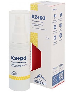 K2 + D3 Спрей за уста, мента, 30 ml, Nordaid