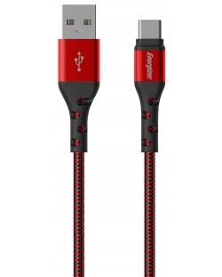 Кабел Energizer - C520CKRD, USB-A/USB-C, 2 m, червен
