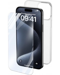 Калъф и протектор Cellularline - iPhone 15 Pro Max, прозрачни