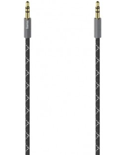 Аудио кабел HAMA 205129, 3,5мм жак мъжко - 3,5мм жак мъжко, Метал, Позлатени конектори, 0,75м, Черен