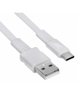 Кабел Rivacase - PS6002WT12, USB-C/USB-A, 1.2 m, бял
