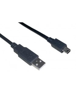 Кабел VCom - CU215, USB-A/Mini USB, 1.8 m, черен