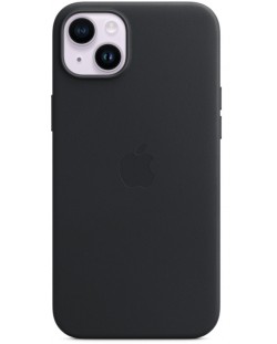 Калъф Apple - Leather MagSafe, iPhone 14 Plus, Midnight