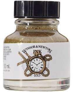 Калиграфски туш Winsor & Newton - Златист, 30 ml