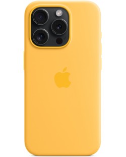 Калъф Apple - Silicone, iPhone 15 Pro, MagSafe, Sunshine