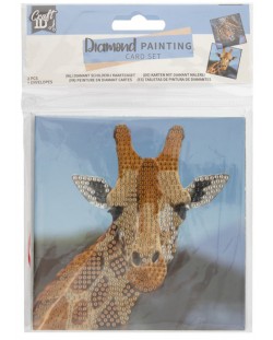 Карти за рисуване с мъниста Grafix - Животни, 2 броя, 13 х 13 cm
