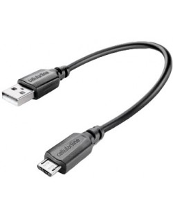Кабел Cellularline - 3898, USB-A/Micro USB, 0.15 m, черен