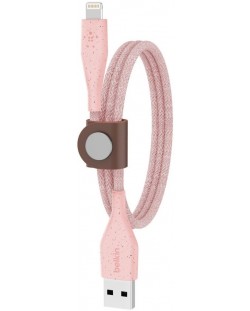 Кабел Belkin - Duratek Plus, Lightning/USB-A, 1.2 m, розов