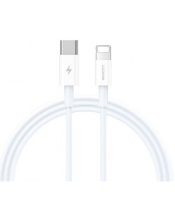 Кабел Recci- RS06CL, USB-C/Lightning, 1 m, бял