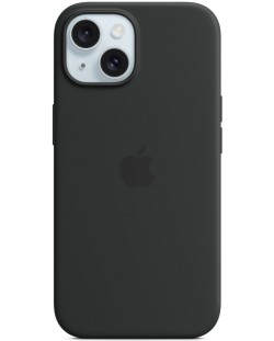 Калъф Apple - Silicone MagSafe, iPhone 15, черен