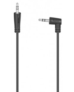 Аудио кабел Hama - 205286, жак 3.5 mm/жак 3.5 mm 90°, 1.5 m, черен